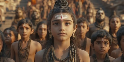 Theatrical Skit Performed by Kids Enacting Lord Shiva's Tales