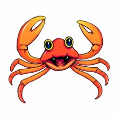 Fototapeta premium Happy Crab Cartoon Illustration 