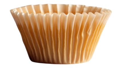 Baking cup seen on a neutral background, ideal for use in cupcake and muffin preparation during a home baking session.