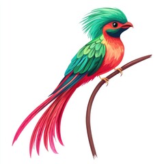 Obraz premium Vibrant Tropical Bird Perched on Branch