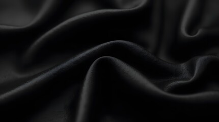 Fototapeta premium Abstract Draped Black Fabric Texture
