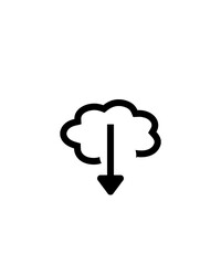 illustration Cloud Download black lines on white background