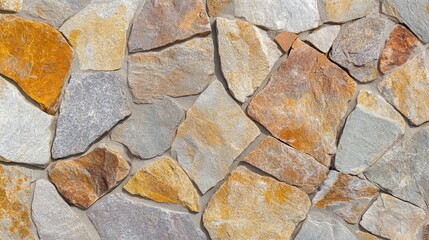 Textured Stone Wall Background with Orange and Gray Details