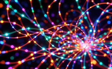 A mesmerizing visualization of fiber optic cables connecting