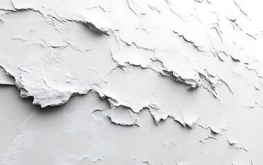 Obraz premium White textured wall with cracks and crevices.