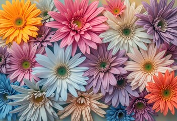 Fototapeta premium Colorful gerbera daisies in full bloom