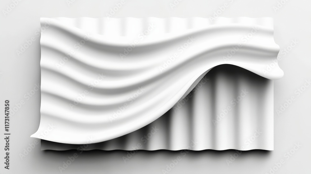 Poster abstract white wave: a minimalist, modern design featuring a flowing, white wave, creating a sense o