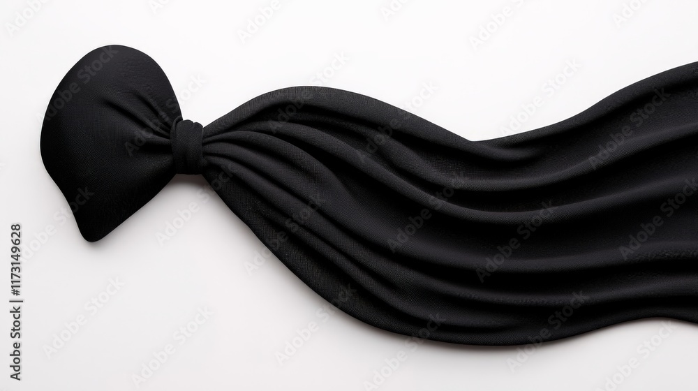 Poster black fabric drape: a luxurious black fabric drapes elegantly, creating a captivating flow with its 