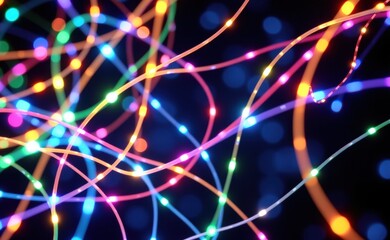 A mesmerizing visualization of fiber optic cables connecting