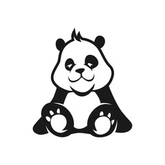 panda bear cute cartoon mascot logo
