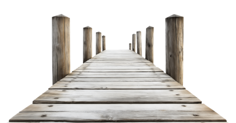 weathered old wooden pier, seaside dock boardwalk, cutout png