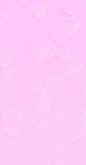 4k pink tiny small hearts vertical background. Abstract love dynamic 3d BG. Soft light blank background. Valentines pattern. Elegant neumorphism. Happy Valentine's Day card. Wedding romantic wallpaper
