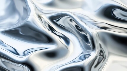 A smooth, reflective surface with flowing patterns resembling liquid metal.