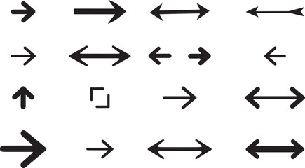 Black Silhouette arrow vector icon pack