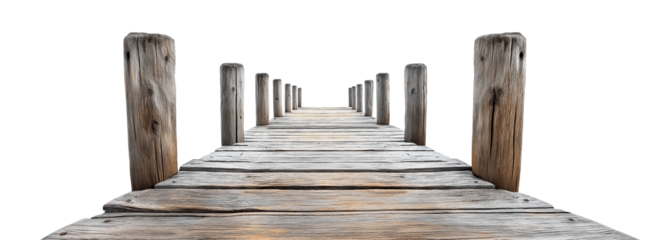 long wooden pier, seaside weathered dock boardwalk, cutout png