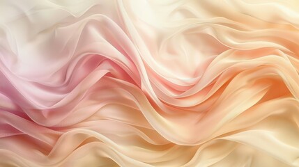 Obraz premium Abstract image of fabric with smooth folds in shades of pink, peach, and cream, perfect for backgrounds and decor