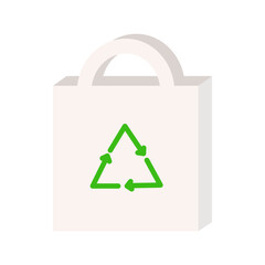 Eco recycle bag. Ecology, environment, natural, green, sustainable concepts. Flat vector design isolated illustration.