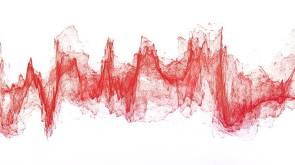 vibrant red electrocardiogram pattern showcasing rhythmic peaks and valleys
