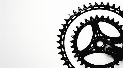 Silhouette of a bicycle gear on a white background