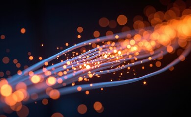 Fototapeta premium A mesmerizing visualization of fiber optic cables connecting