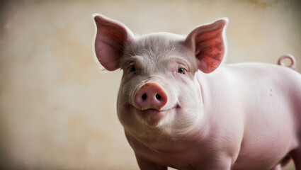 Fototapeta premium Very detailed and beautiful artistic portrait of a pig