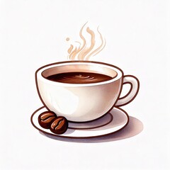 Obraz premium A Coffee Cup on a White Background