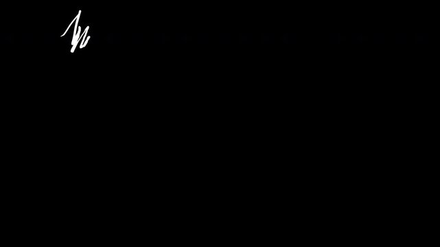 Abstract Scribble Animation &ndash; White Strokes on Black Background