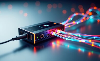 A mesmerizing visualization of fiber optic cables connecting