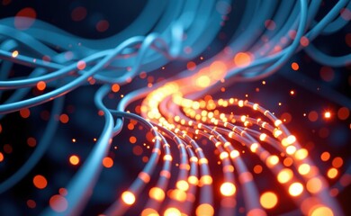 A mesmerizing visualization of fiber optic cables connecting