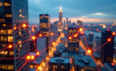 Fototapeta premium A mesmerizing visualization of fiber optic cables connecting