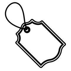Tag vector silhouette on white background