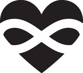 Infinity Heart Symbol Silhouette Vector Ai Generated