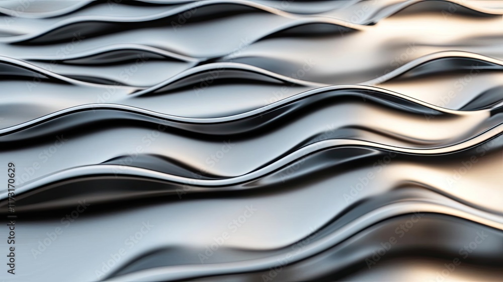 Aufkleber metallic abstract background concept. abstract wavy pattern in metallic tones offering a modern desi