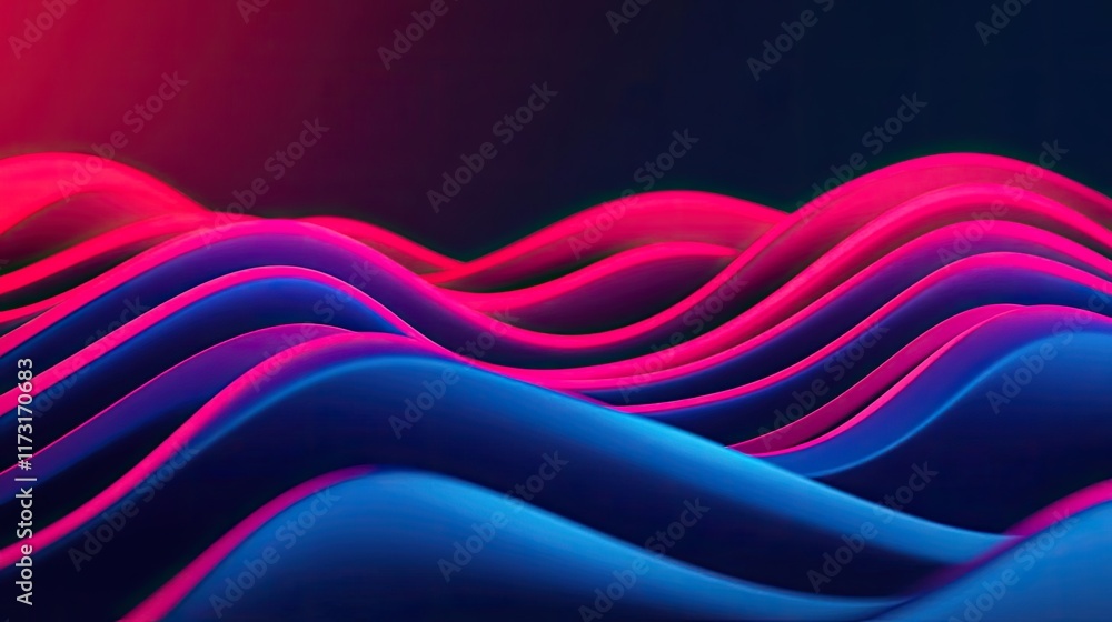 Poster waves abstract background idea. vibrant waves of pink and blue create a mesmerizing abstract backgro