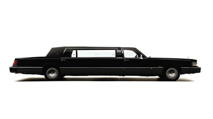 Silhouette of a limousine on a white background