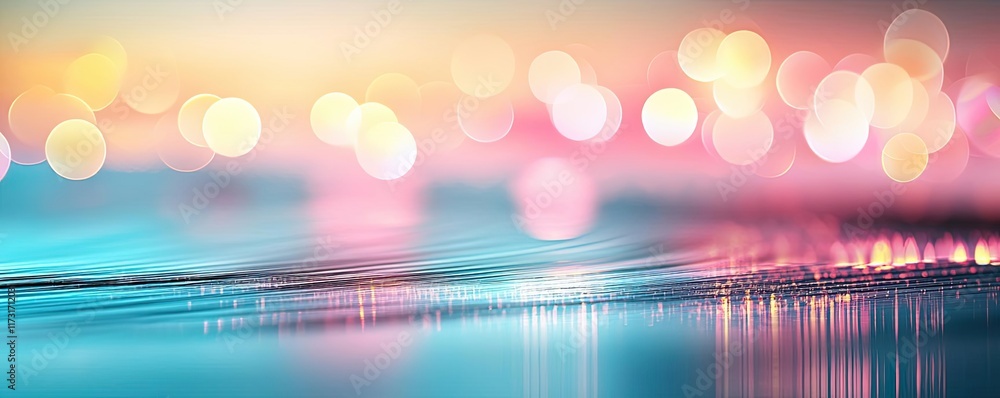 Poster waves abstract background idea. a serene abstract image with colorful bokeh effects over smooth wate