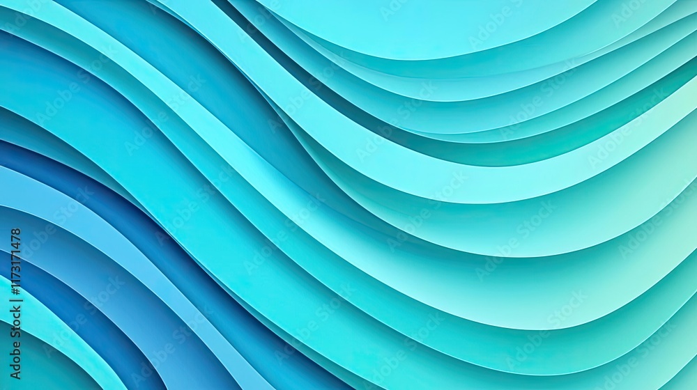 Poster waves abstract background idea. abstract wavy background in calming shades of blue and teal, perfect