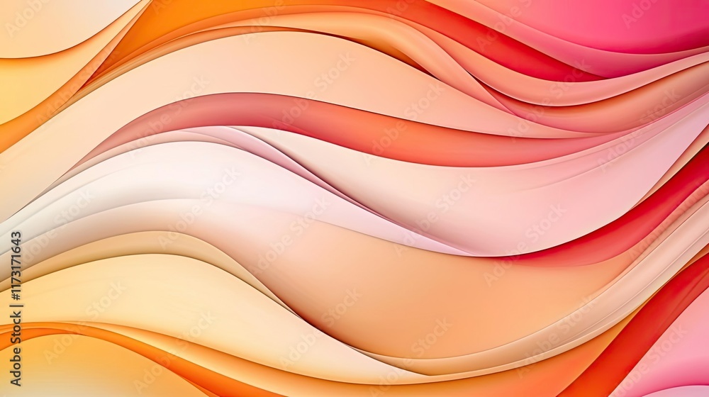 Poster waves abstract background idea. a vibrant wave of warm colors creating a smooth, flowing abstract ba