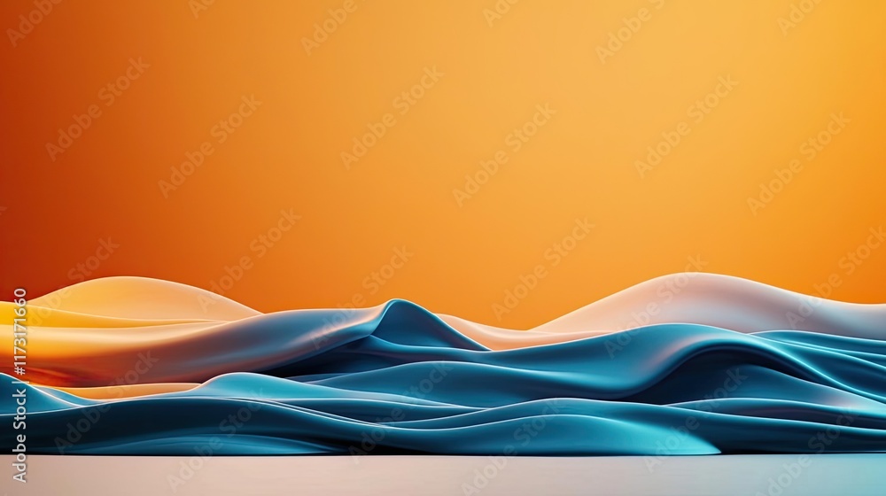 Poster waves abstract background idea. abstract waves flow smoothly, blending warm and cool colors in a ser