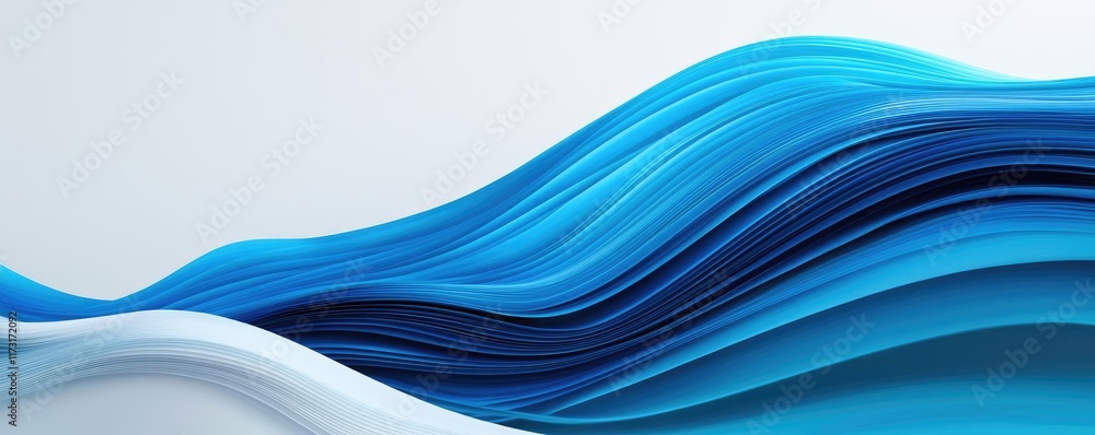 Aufkleber waves abstract background idea. abstract waves in various shades of blue create a calm and serene ba