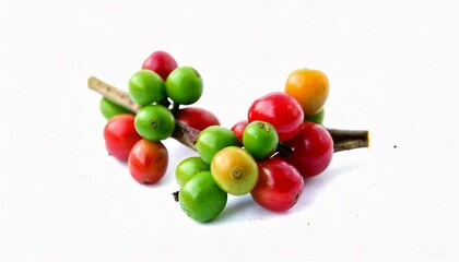Fresh coffee beans on a white background