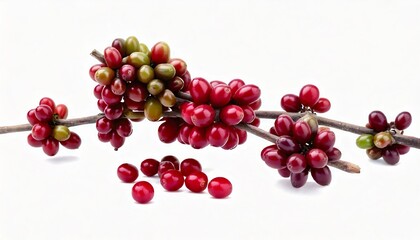 Fresh coffee beans on a white background