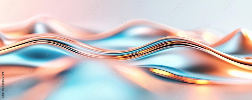 Aufkleber metallic abstract background concept. abstract wavy patterns in vibrant colors, evoking fluidity and