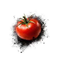 red tomato isolated on white transparent background
