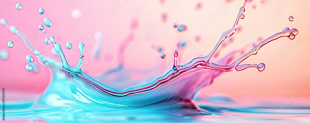 Poster splash abstract background idea. vibrant water splash creating artistic patterns in shades of pink a