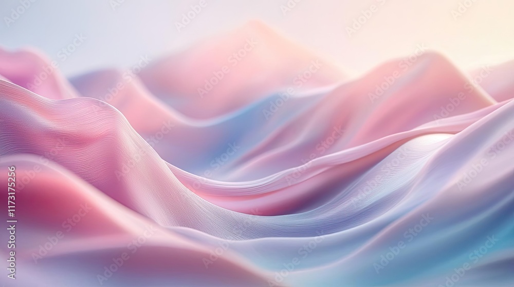 Poster waves abstract background idea. abstract soft fabric waves in pink and blue hues, creating a calming