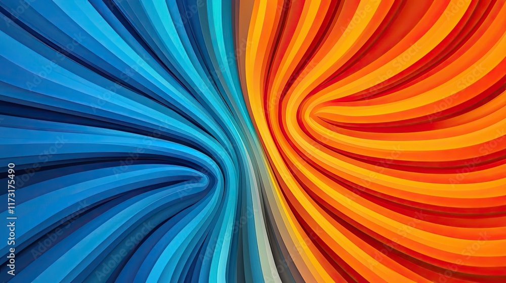 Poster splash abstract background idea. vibrant swirling colors of blue and orange creating a dynamic and e