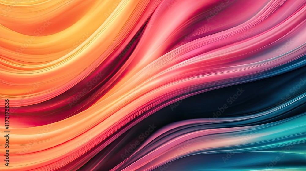 Poster waves abstract background idea. vibrant abstract wave patterns showcasing a blend of colors for crea