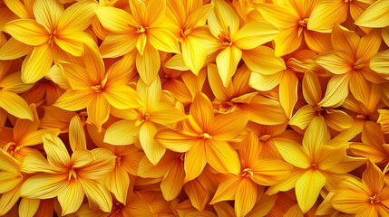 Obraz premium Vibrant field of yellow flowers in various shades creating a sunny and cheerful floral backdrop