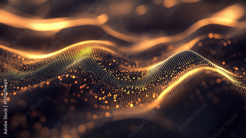 Poster bright glowing lines representing big data visualization concept
